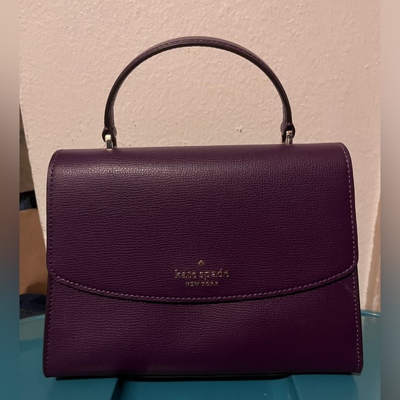 Kate Spade top handle satchel in ripe plum. - Picture 2 of 6